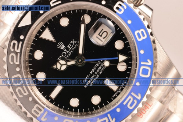 1:1 Clone Rolex GMT-Master II Watch 904 Steel 116710BLNR(NOOB)