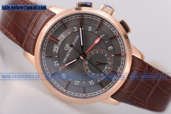 Girard Perregaux 1966 Dual Time Watch Rose Gold Best Replica 49544-52-231-BB60 Grey