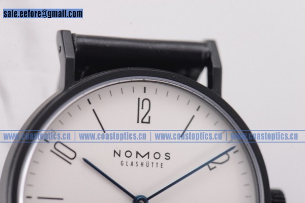 Nomos Glashutte Tangente 33 Watch PVD 122B White Dial Best Replica Leather Strap