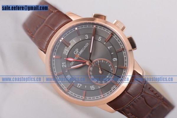 Girard Perregaux 1966 Dual Time Best Replica Watch Rose Gold 49544-52-231-BB60 Grey