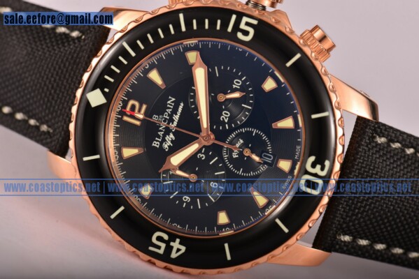 Blancpain Fifty Fathoms Flyback Chrono Replica Watch Rose Gold 5085F-3630-52 (ZF)