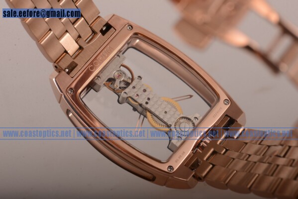 Replica Corum Golden Bridge Watch Rose Gold 313.150.55/V100 FK02