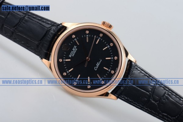 Perfect Replica Rolex Cellini Time Watch Rose Gold 55058 blk (BP) - 1:1 - Click Image to Close