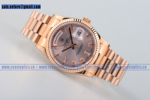 Perfect Replica Rolex Day-Date Watch Rose Gold 218235 gredp (BP)