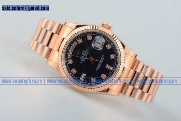 Perfect Replica Rolex Day-Date Watch Rose Gold 218235 bludp (BP)