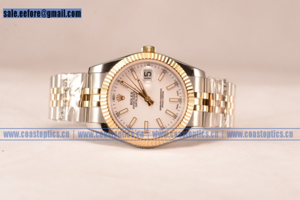 Rolex Datejust 37mm ETA 2836 Two Tone With White Dial (BP) - Click Image to Close