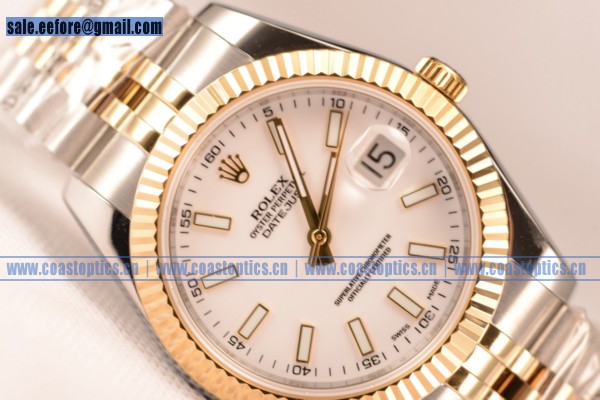 Rolex Datejust 37mm ETA 2836 Two Tone With White Dial (BP)
