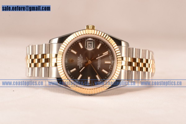 Rolex Datejust 37mm A2836 Two Tone 116233 brwsj With Grey Dial (BP) - Click Image to Close