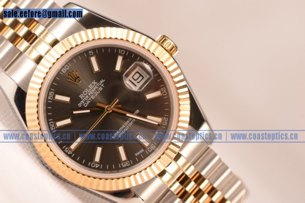 Rolex Datejust 37mm A2836 Two Tone 116233 brwsj With Grey Dial (BP)