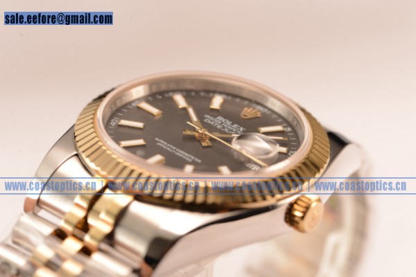 Rolex Datejust 37mm A2836 Two Tone 116233 brwsj With Black Dial (BP)