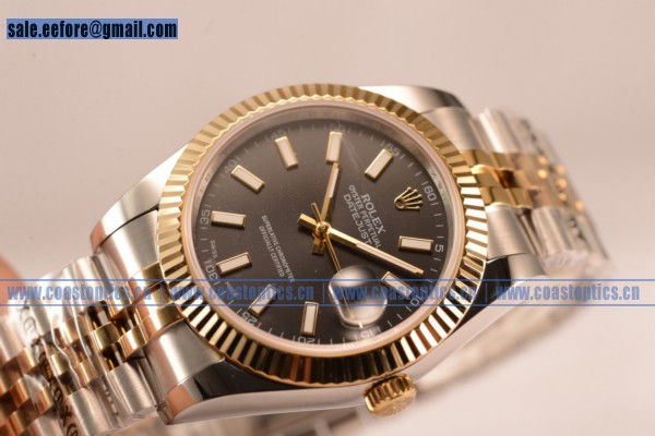 Rolex Datejust 37mm A2836 Two Tone 116233 brwsj With Black Dial (BP)