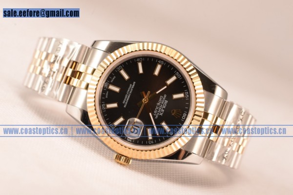 Rolex Datejust 37mm A2836 Two Tone 116233 brwsj With Black Dial (BP)