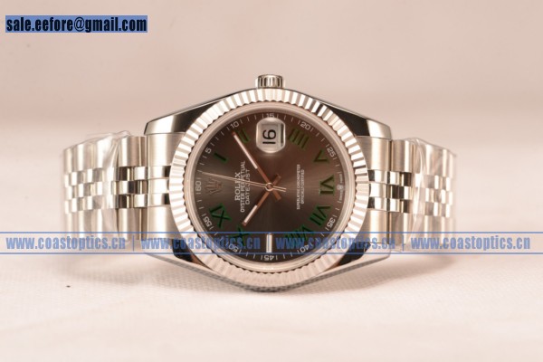 Rolex Datejust 37mm A2836 116234 gragrj With Grey Dial With Gree Roman (BP)