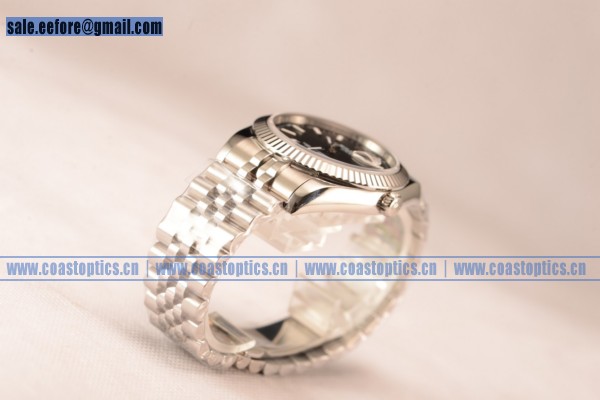 Rolex Datejust 116234 brwsj ETA 2836 Auto Black Dial Steel Bracelet (BP) - Click Image to Close