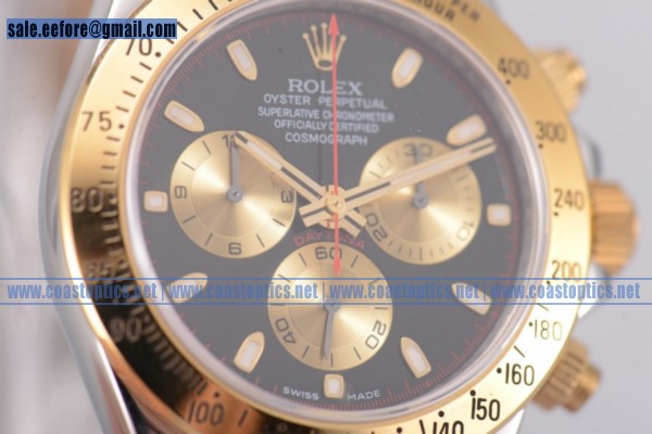 Rolex Daytona Chrono Watch Best Replica Two Tone 116523 bks (BP) - Click Image to Close