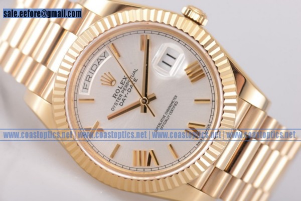 Rolex Day Date II 1:1 Replica Watch Yellow Gold 218238 silrp (BP)