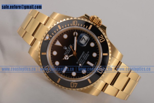 1:1 Replica Rolex Submariner Watch Yellow Gold 116618bk (BP)