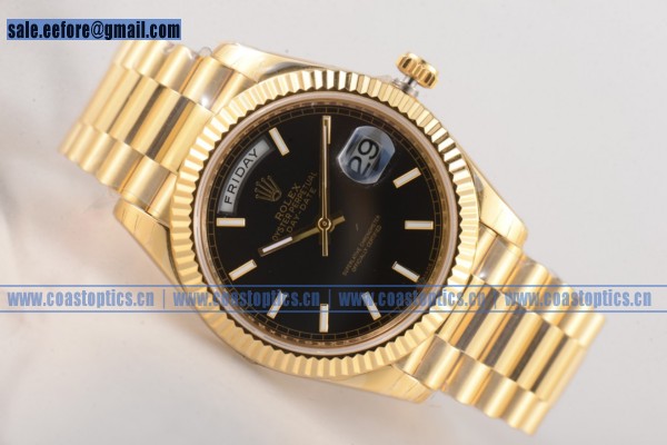Rolex Day-Date Perfect Replica Watch Yellow Gold 118238 blks (AAAF)