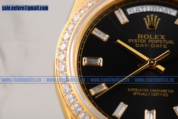 Rolex Day-Date Watch Yellow Gold Perfect Replica 118238BLKSD(BP) - Click Image to Close