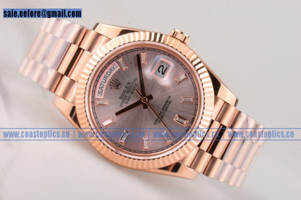 Rolex Day-Date Watch Perfect Replica Rose Gold 218235 silsc(BP)