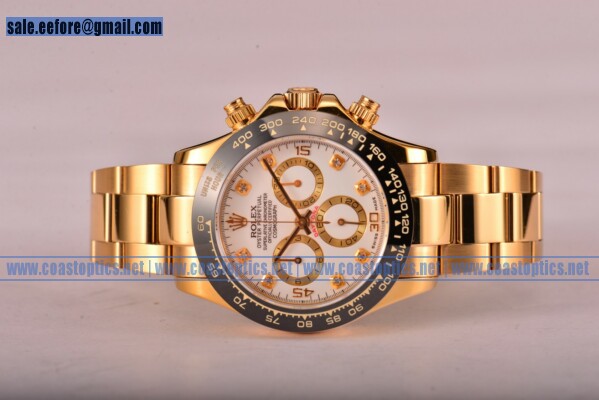 Rolex Daytona Watch Yellow Gold 116529 whtd Perfect Replica