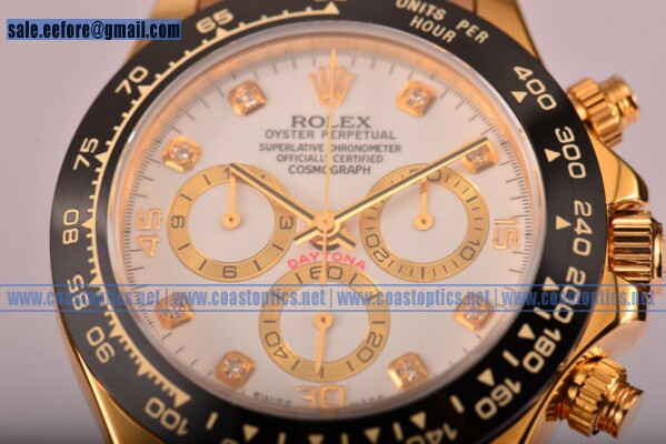 Rolex Daytona Watch Yellow Gold 116529 whtd Perfect Replica