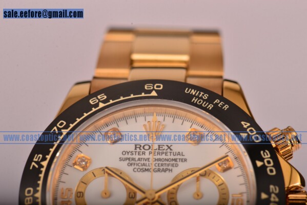 Rolex Daytona Watch Yellow Gold 116529 whtd Perfect Replica