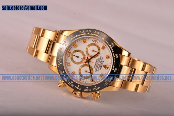 Rolex Daytona Watch Yellow Gold 116529 whtd Perfect Replica