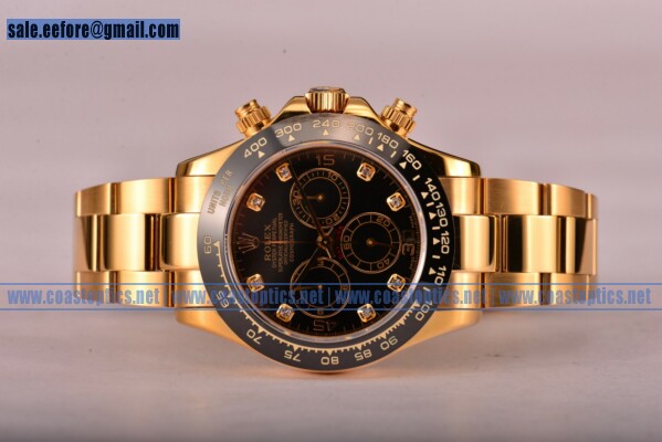 Rolex Daytona Perfect Replica Watch Yellow Gold 116529 blkd