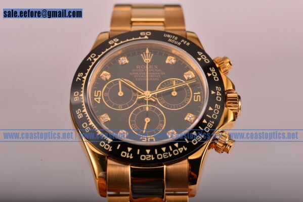 Rolex Daytona Perfect Replica Watch Yellow Gold 116529 blkd