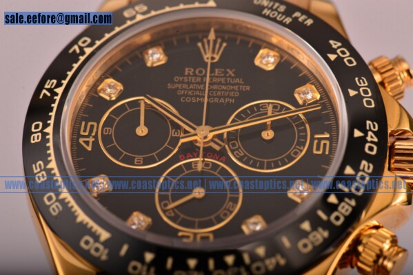 Rolex Daytona Perfect Replica Watch Yellow Gold 116529 blkd