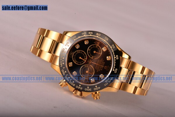 Rolex Daytona Perfect Replica Watch Yellow Gold 116529 blkd