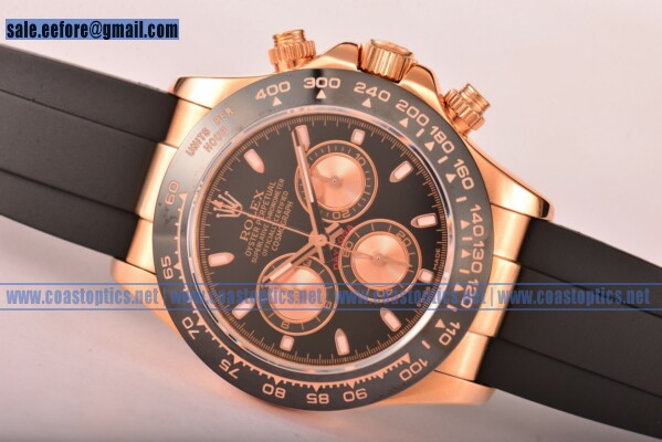 Rolex Daytona Perfect Replica Watch Rose Gold 116515 Lnblksr (BP)