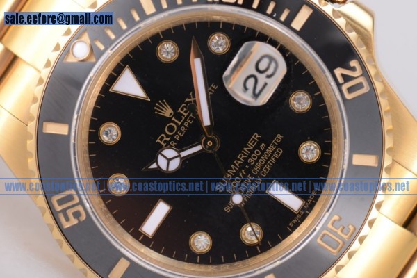 Best Replica Rolex Submariner Watch Yellow Gold 116618 bkd (BP)