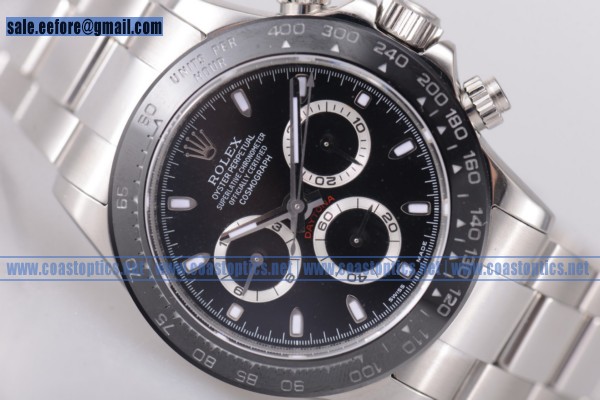 1:1 Replica Rolex Daytona Watch Steel 116520P bks Black (BP)