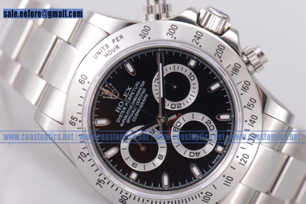 Perfect Replica Rolex Daytona Watch Steel 116509 blks Black (EF)