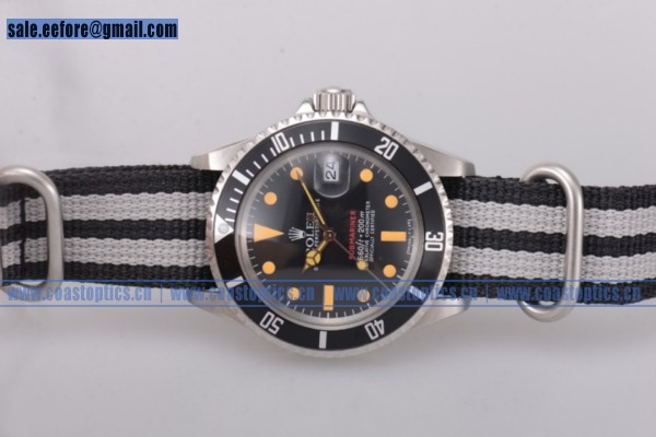 Rolex Submariner Vintage Watch Steel 1665 Black Dial Nylon Strap Replica