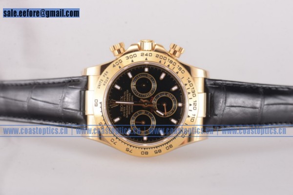 Rolex Cosmograph Daytona Chrono 1:1 Replica Watch Yellow Gold 116518 Black (BP)