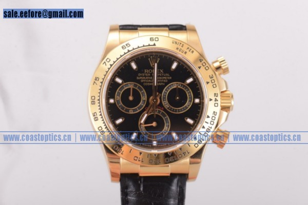 Rolex Cosmograph Daytona Chrono 1:1 Replica Watch Yellow Gold 116518 Black (BP)