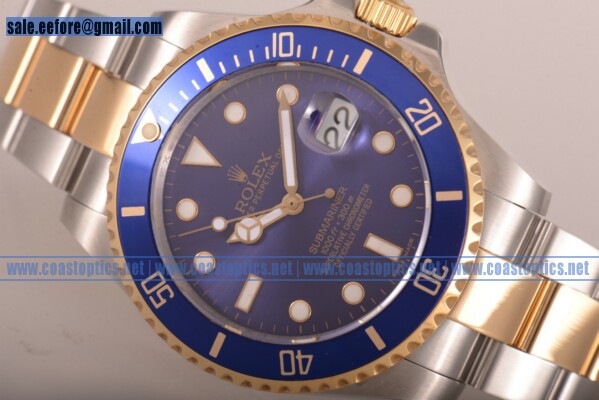 Rolex Submariner Watch Two Tone 116613 blu Best Replica
