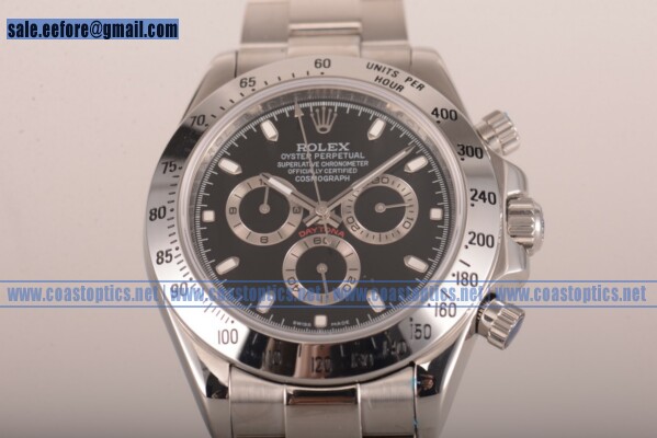 Rolex Daytona Watch Steel 116520 blk Replica - Click Image to Close