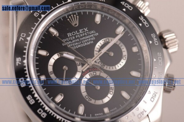 Replica Rolex Daytona Watch Steel 116520P bks