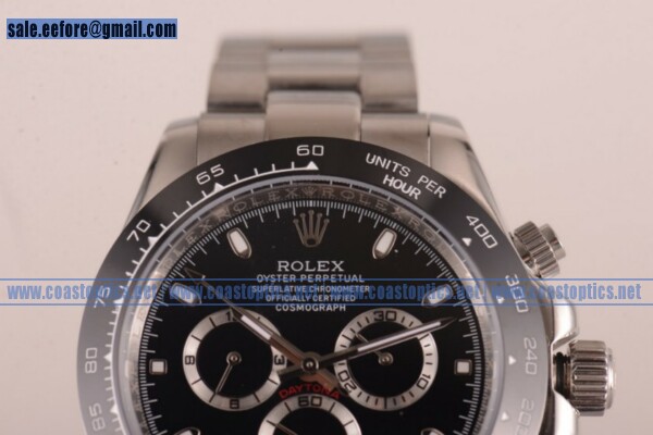 Replica Rolex Daytona Watch Steel 116520P bks