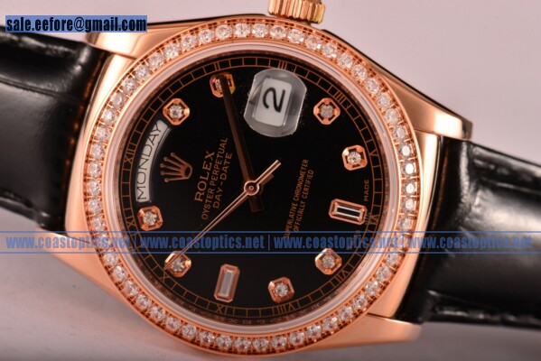 Replica Rolex Day-Date Watch Rose Gold 118235/39 blkddl (BP)