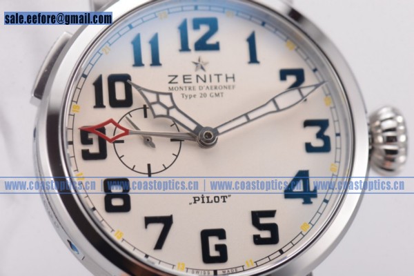 Zenith Pilot Type 20 GMT Watch Best Replica Steel 03.2430.693/21.C729